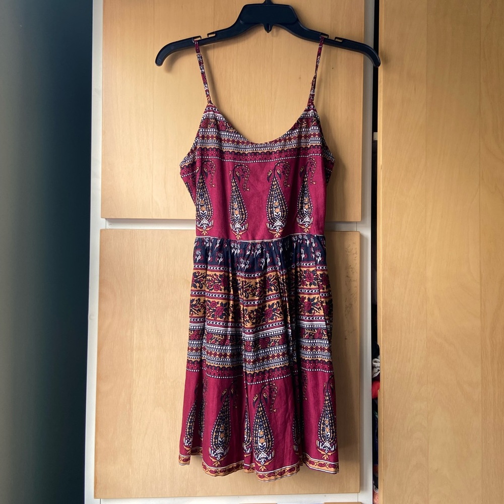 F21 paisley fit and flare dress